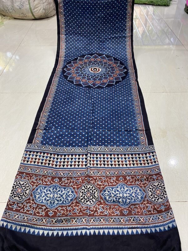 ajrakh hand block print Half-Length Dupatta Shawl - Image 14