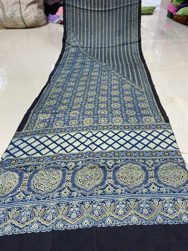 ajrakh hand block print Half-Length Dupatta Shawl - Image 7