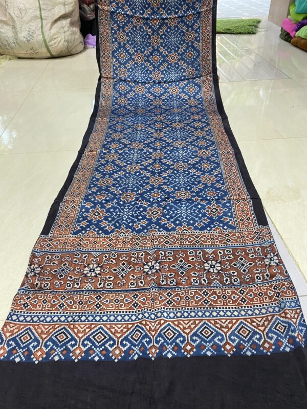 ajrakh hand block print Half-Length Dupatta Shawl - Image 12