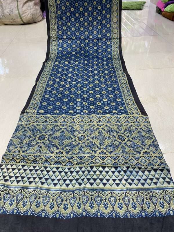 ajrakh hand block print Half-Length Dupatta Shawl - Image 11