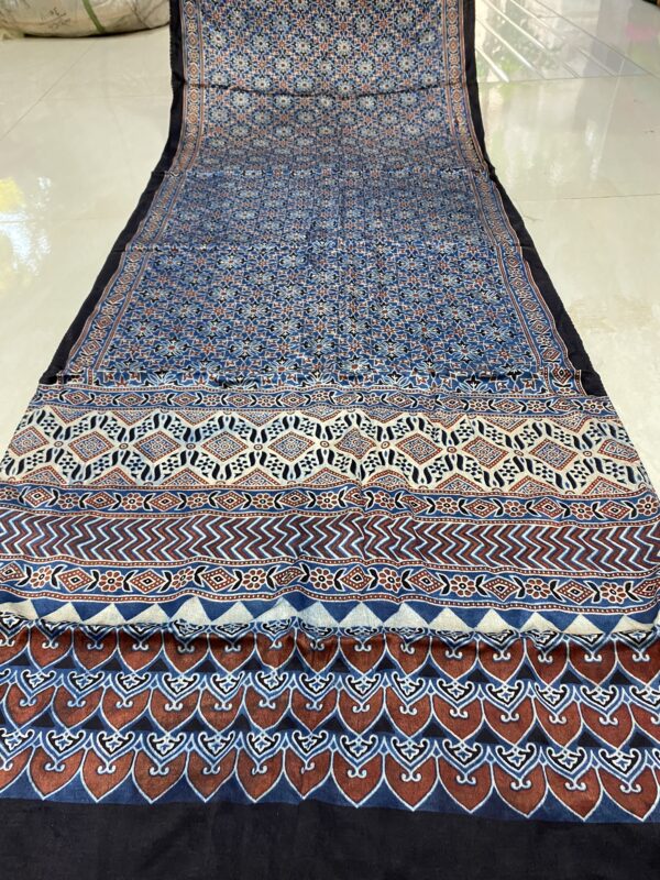 ajrakh hand block print Half-Length Dupatta Shawl - Image 9