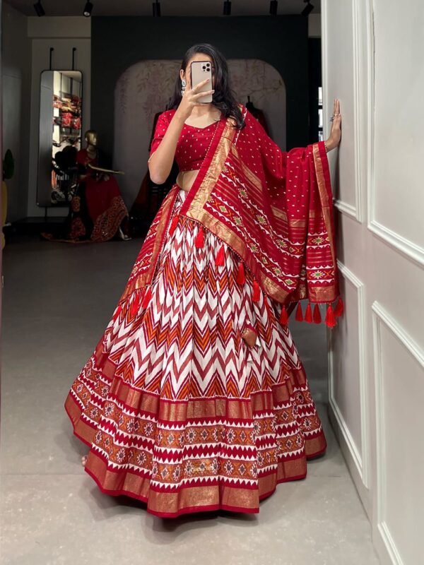 A15 "Exquisite Tussar Silk Lehenga Choli Set: Lahriya & Foil Work, Perfect for Festive Charm! 🌷"