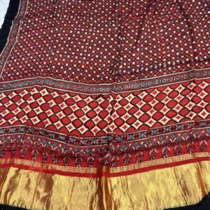 Ajrakh print dupatta gajji 038 modal silk hand block - High-Quality Fabric