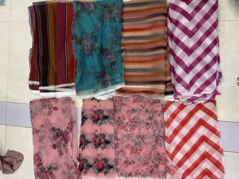 Digital printed organza fabric premium floral designs - High-Quality Fabric