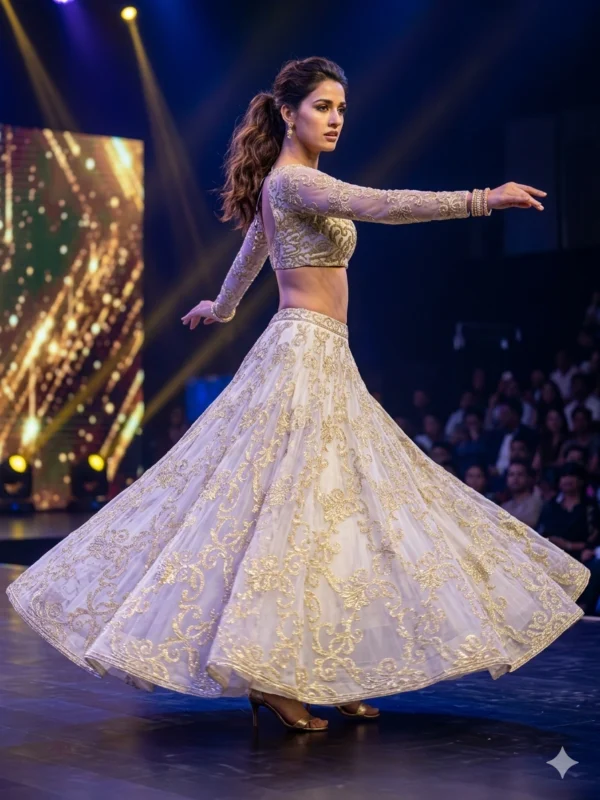 Pure dyeable georgette fabric with exquisite lakhnavi work fabric - High-Quality Fabric