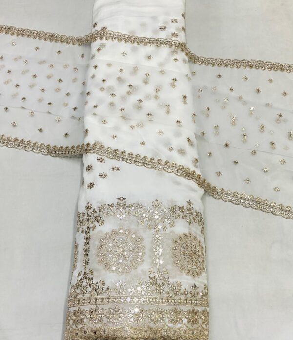 Dyeable Pure Georgette Fabric with Heavy Sequence Work - For Resellers - Image 2