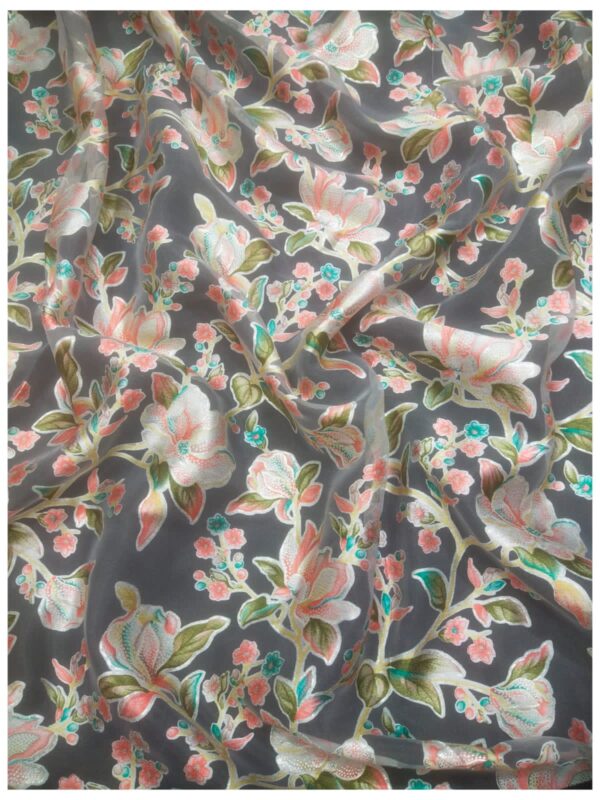 Elegant Pure Soft Organza Fabric with Beautiful Brasso Work - ₹350/meter - Image 2