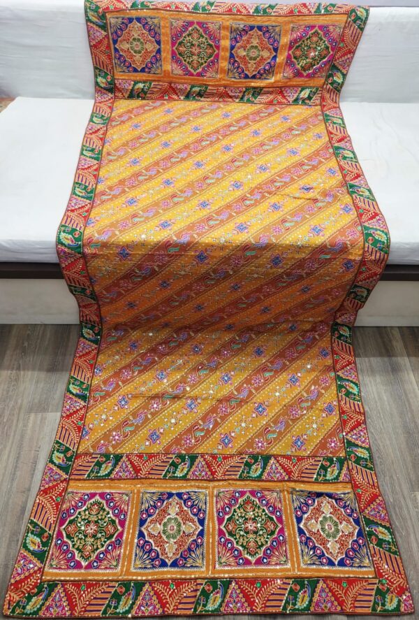 Pure Natural Chinon Dupatta: Full Embroidery & Heavy Fancy Border - Image 2