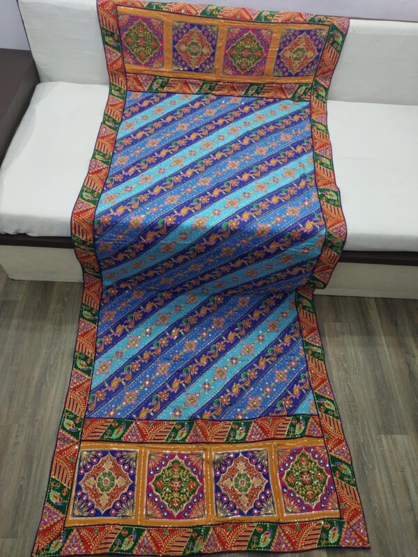 Pure Natural Chinon Dupatta: Full Embroidery & Heavy Fancy Border - Image 3