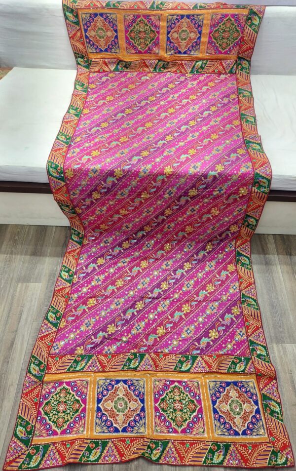 Pure Natural Chinon Dupatta: Full Embroidery & Heavy Fancy Border