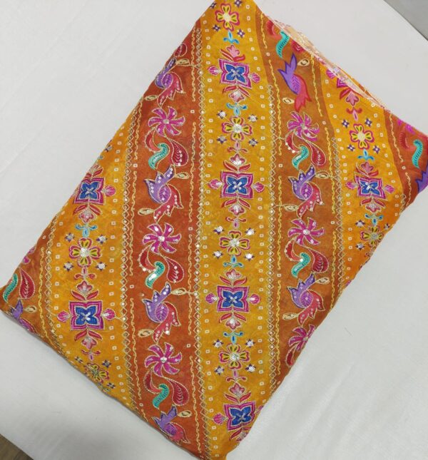 Position Print Crepe with Sequence - ₹580/m, 44 Inches Wide