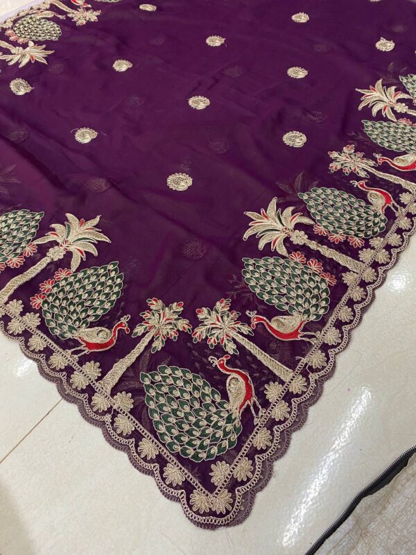 Blooming Georgette Vintage Embroidery Dupatta 2 (11)