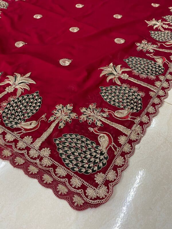 Blooming Georgette Vintage Embroidery Dupatta 2 (13)