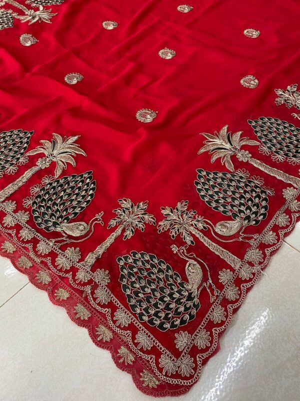 Blooming Georgette Vintage Embroidery Dupatta 2 (7)