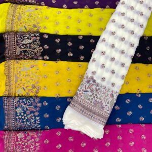 Georgette Fabric Heavy Multi Thread Sequins (2)