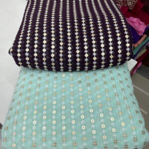 Georgette Heavy Sequin Fabric With Threadwork (2)