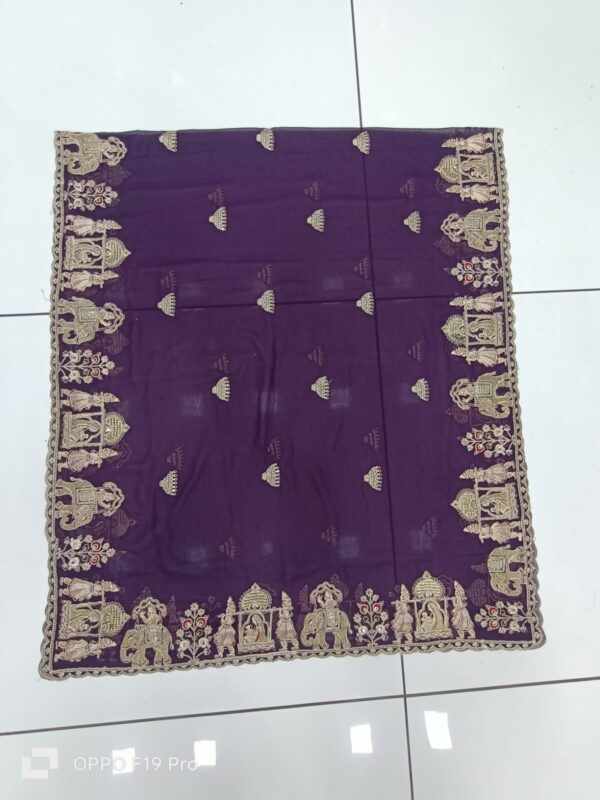 Blooming Georgette Vintage Embroidery Dupatta - Image 3