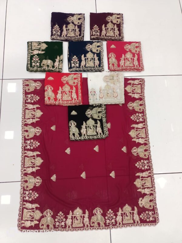 Blooming Georgette Vintage Embroidery Dupatta - Image 2