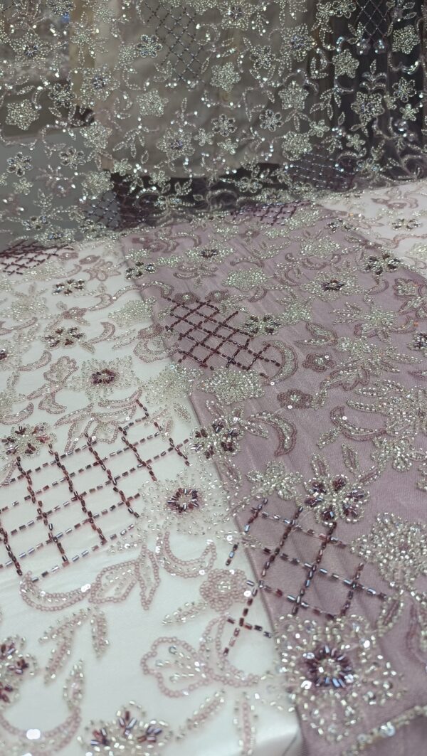 Imported Net Fabric With Hand Work And Sequence (1)