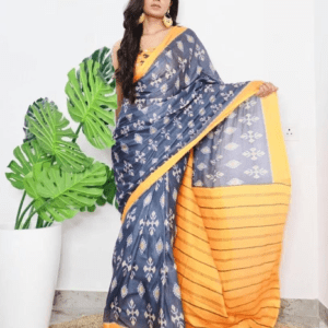 Kangana Ranaut Inspired Digital Print Linen Saree (1)