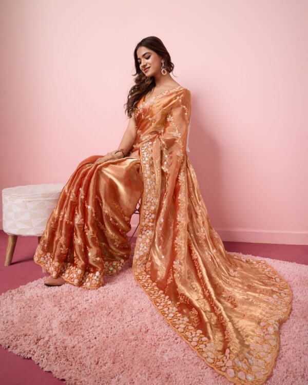 Party Wear Burberry Silk Saree With Embroidery (12)