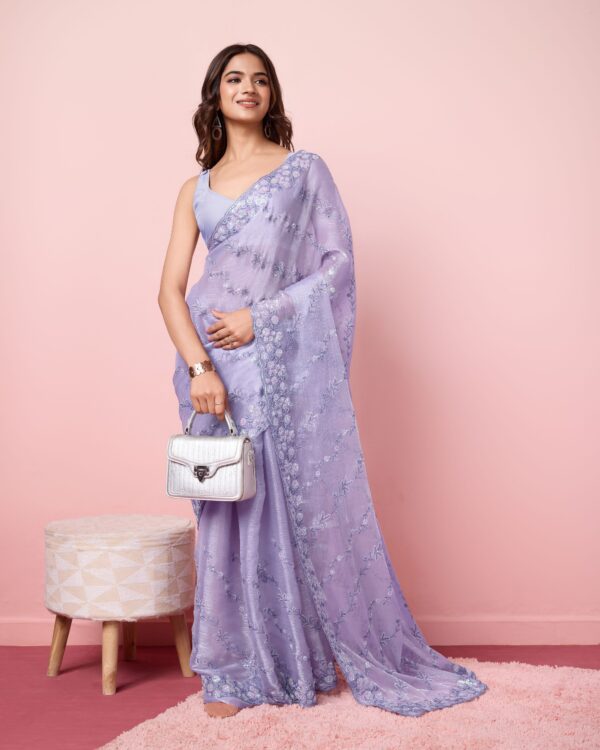 Party Wear Burberry Silk Saree With Embroidery (14)