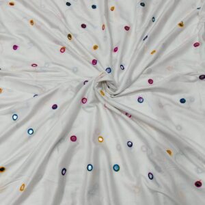 Plain Rayon Fabric With Multi Thread Embroidery (1)