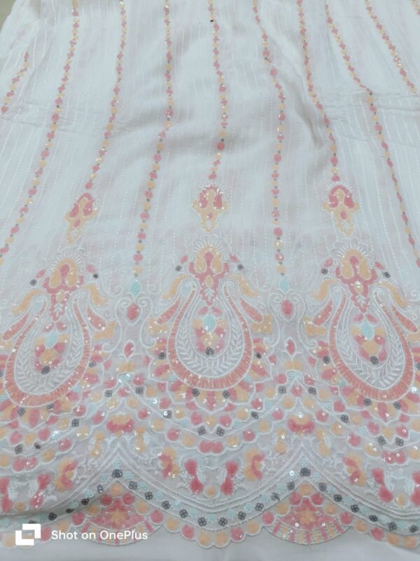 Pure Georgette Dyeable Sequence Fabric (1)