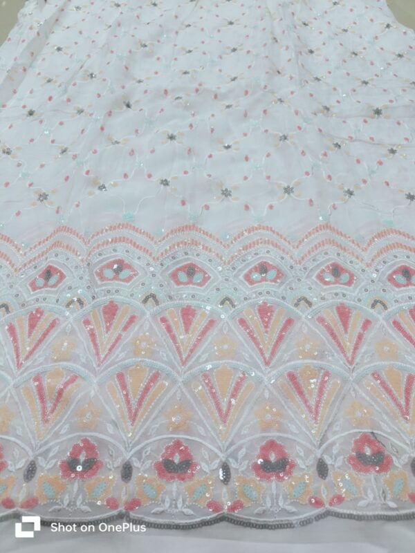 Pure Georgette Dyeable Sequence Fabric (2)