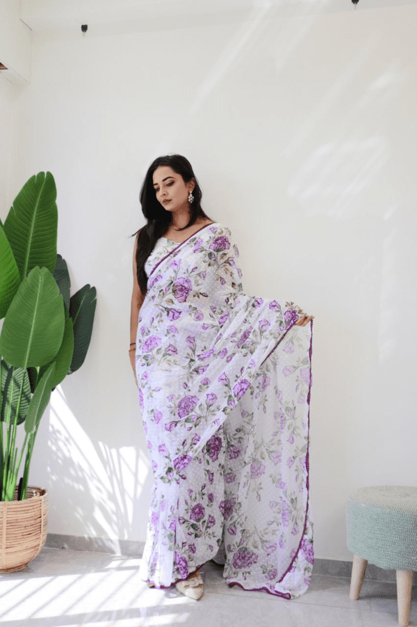 Ready Made Floral Digital Print Saree (1)