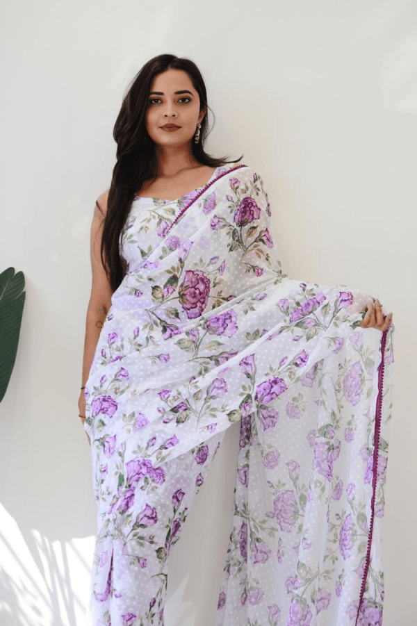 Ready Made Floral Digital Print Saree (2)