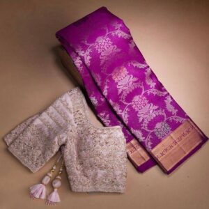 Roopam Banarasi Silk Saree With Embroidered Blouse (13)