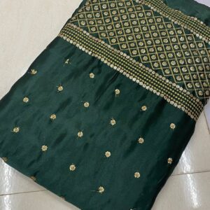 Semi Gajji Silk With Embroidery Panel Style