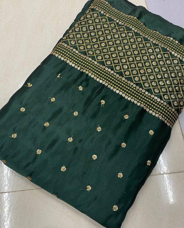 Semi Gajji Silk With Embroidery Panel Style