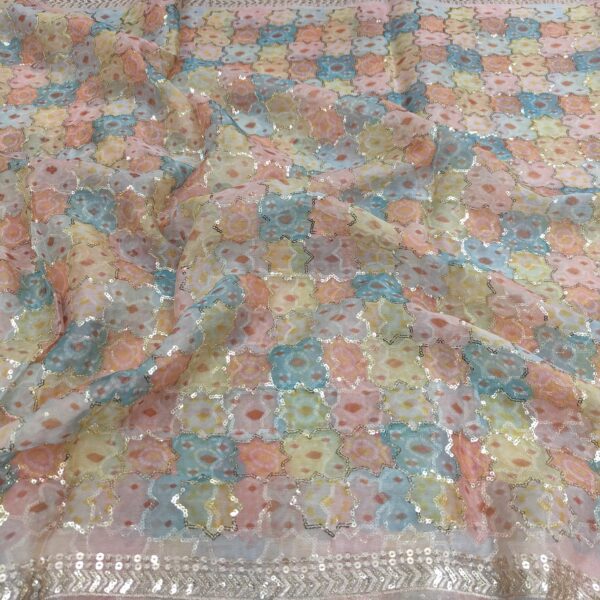 Soft Chinnon Embroidered Print Fabric (8)