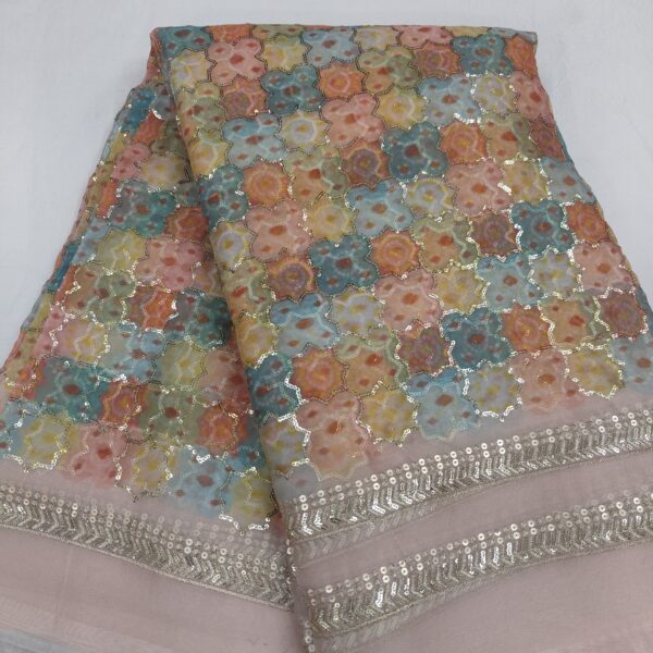 Soft Chinnon Embroidered Print Fabric (9)