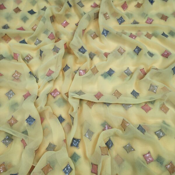 Soft Georgette Embroidery Butta Fabric (10)