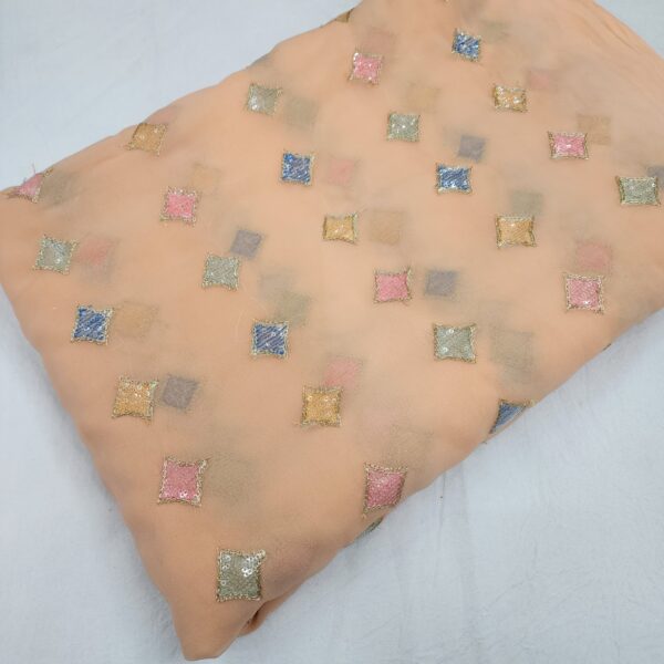 Soft Georgette Embroidery Butta Fabric (11)