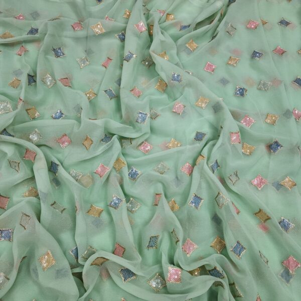 Soft Georgette Embroidery Butta Fabric (14)