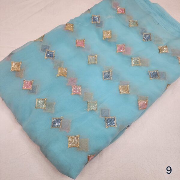 Soft Georgette Embroidery Butta Fabric (5)