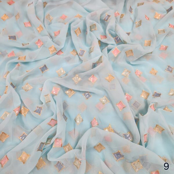 Soft Georgette Embroidery Butta Fabric (6)