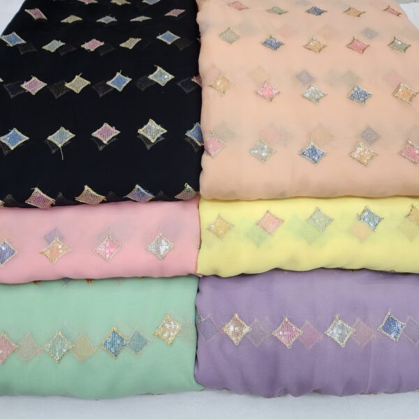 Soft Georgette Embroidery Butta Fabric (9)