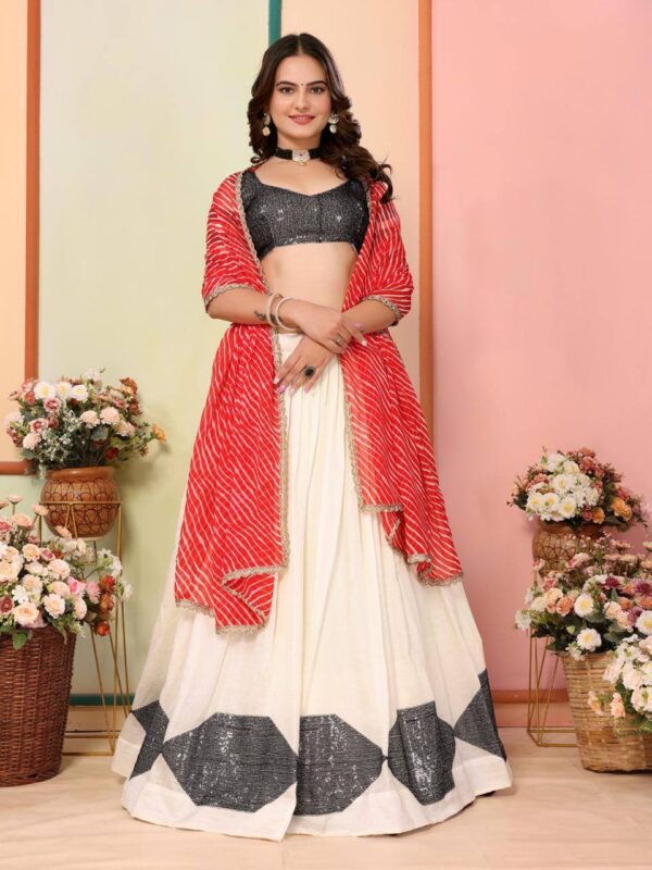 Vichitra Silk Lehenga Choli Set (11)