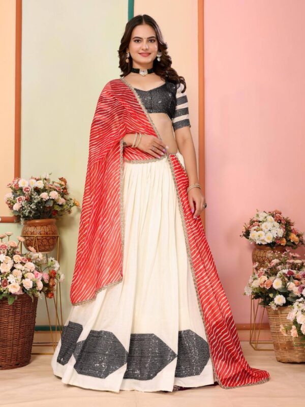 Vichitra Silk Lehenga Choli Set (14)