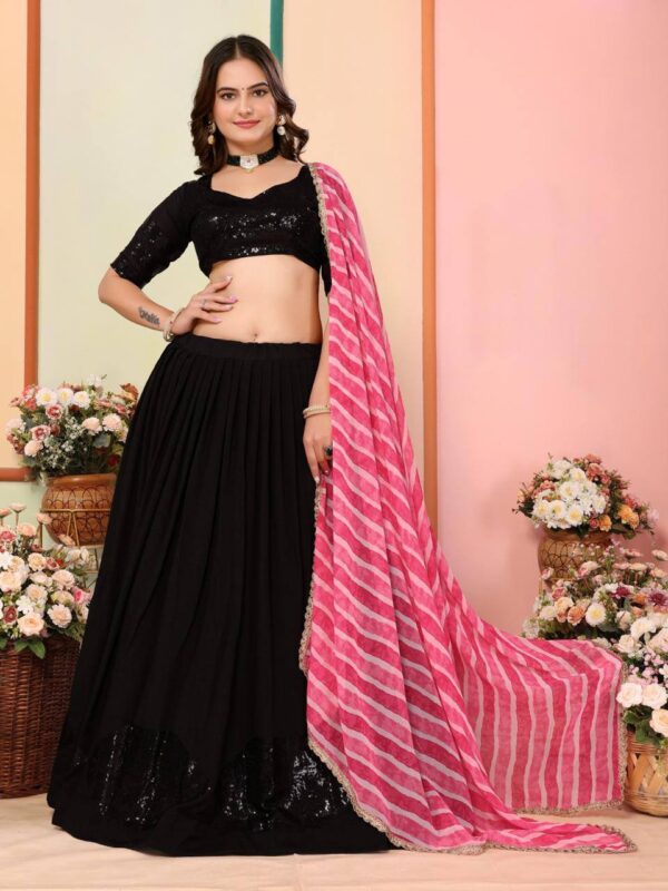 Vichitra Silk Lehenga Choli Set (9)