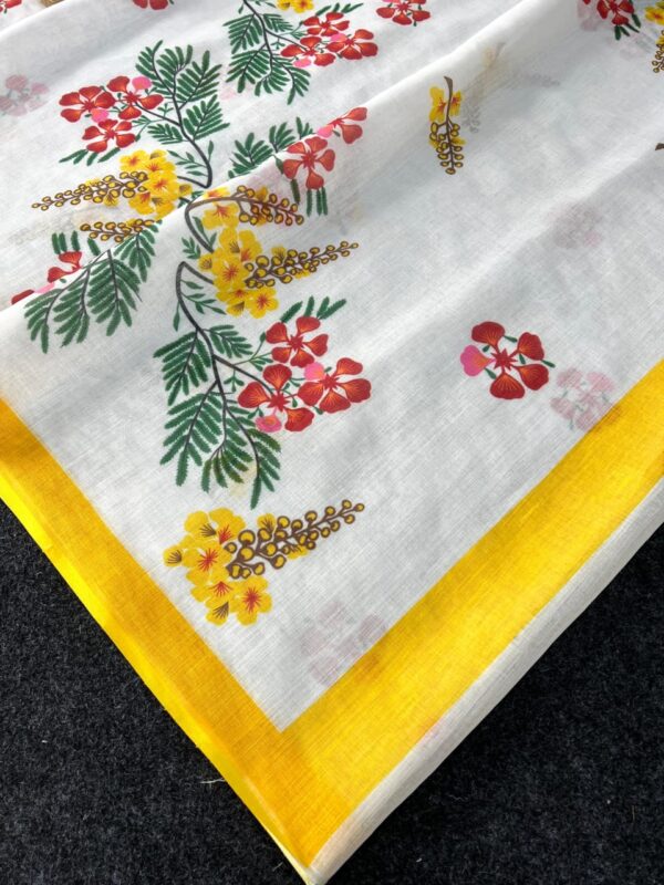 Digital Print Linen Saree with Blouse - ₹560 - Image 2