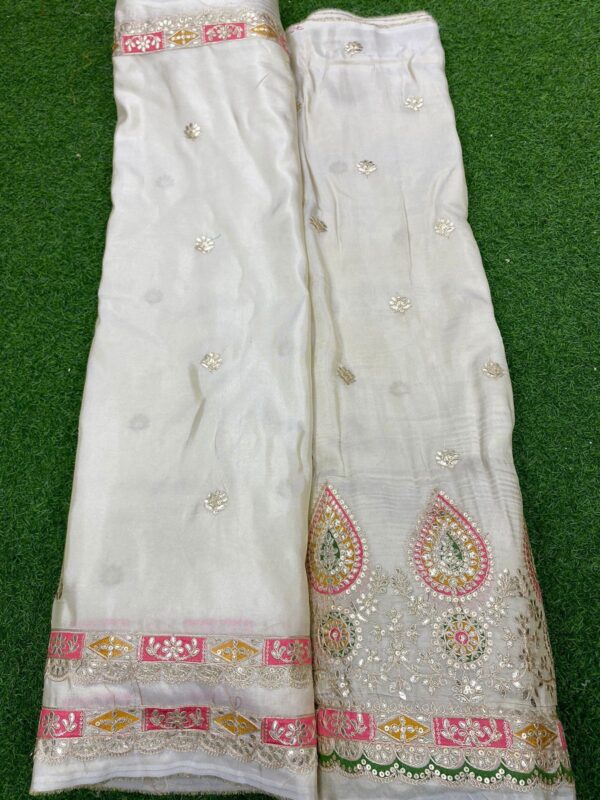 Shimmer Tissue Silk Embroidered Set with Matching Dupatta