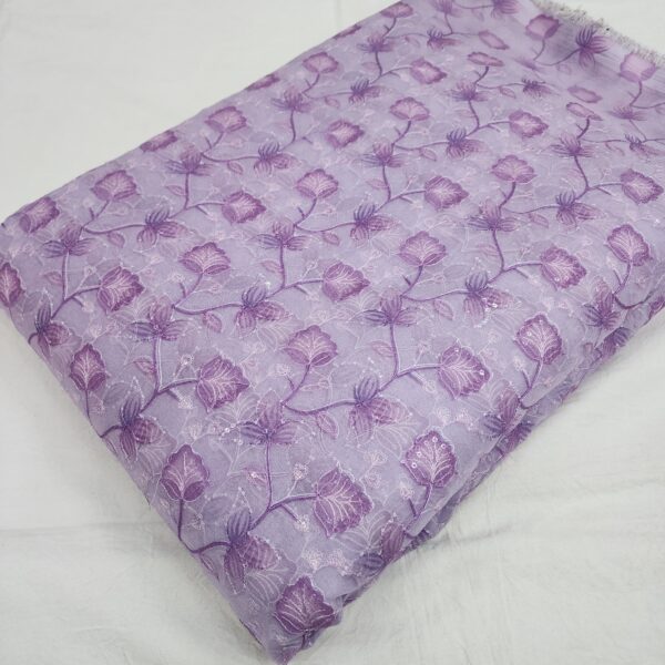 Elegant Soft Tebby Organza Fabric with Embroidery and Print - Image 2