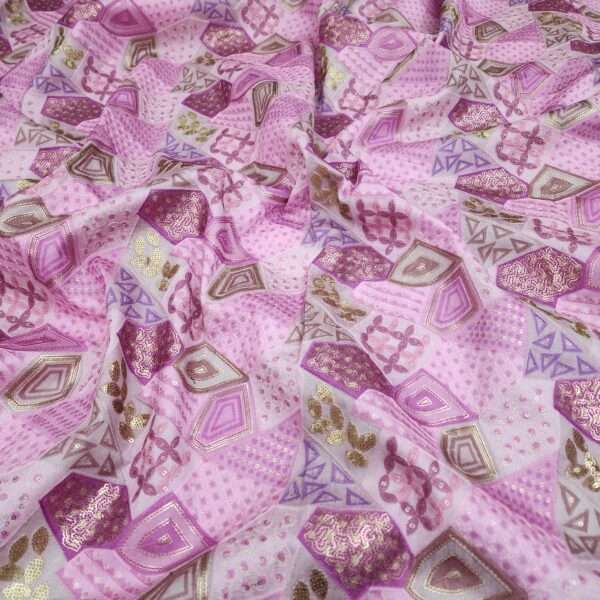 Pure Silk Embroidered Fabric with Position Print at ₹300/meter - Image 10