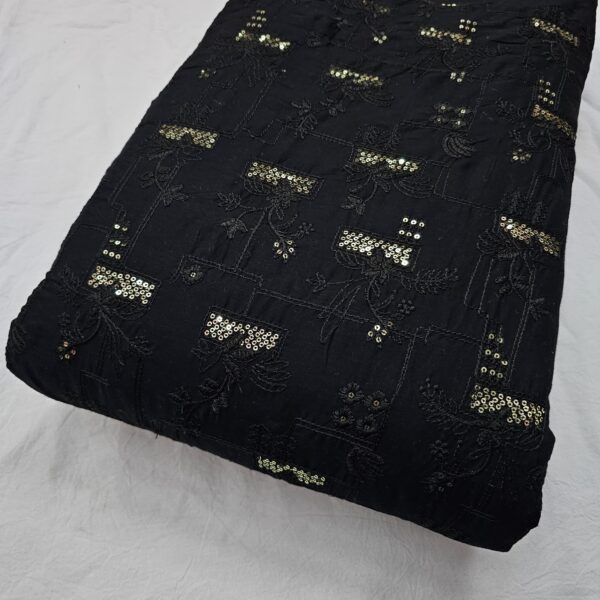 Premium Cambric Cotton Fabric with Heavy Thread Embroidery